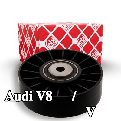 FEBI BILSTEIN بكرة الانحراف/التوجيه, V-ribbed belt Outer Diameter: 85mm — Audi V8