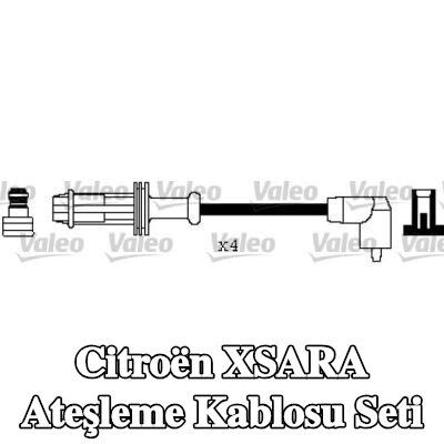 VALEO Ateşleme kablosu seti Silikon, 300mm — Citroën Xsara