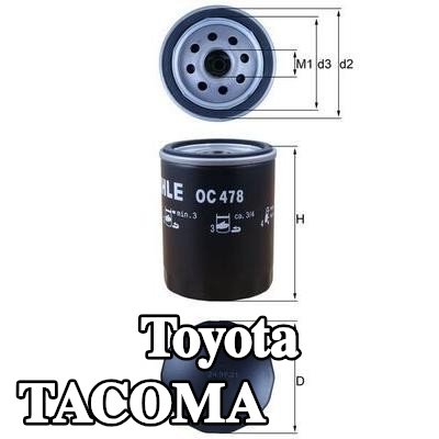 MAHLE فلتر الزيت مع صمام واحد مانع للرجوع — 2000 Toyota Tacoma