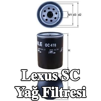 MAHLE Tek çek valflı yağ filtresi — 2000 Lexus Sc