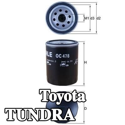 MAHLE فلتر الزيت مع صمام واحد مانع للرجوع — 2000 Toyota Tundra