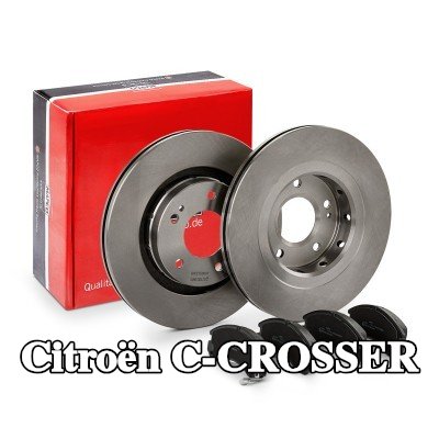 MAPCO مجموعة أقراص الفرامل والوسادات للمحور الأمامي, مُهوى — Citroën C-crosser