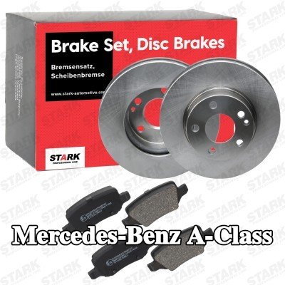 STARK مجموعة أقراص الفرامل والوسادات للمحور الخلفي, مُهوى — 2011 Mercedes-Benz A-Class