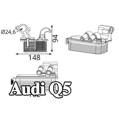 MAHLE مبرد زيت ناقل الحركة الأوتوماتيكي بدون حشية/مانع تسرب — 2011 Audi Q5
