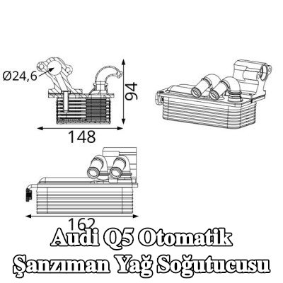 MAHLE Conta/sızdırmazlık elemanı olmayan otomatik şanzıman yağ soğutucusu — 2011 Audi Q5