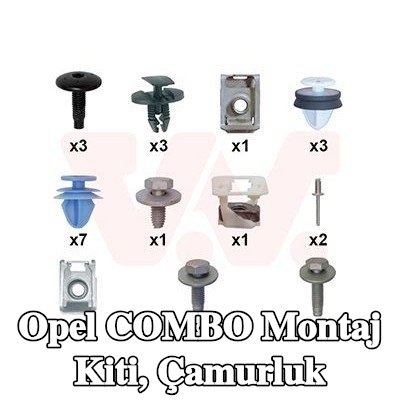 VAN WEZEL Montaj Kiti, çamurluk — Opel Combo