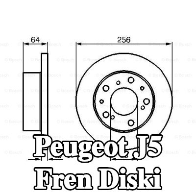 BOSCH Fren diski Dış Çap: 256mm, düz, Kaplamalı, cıvata/vida ile — Peugeot J5