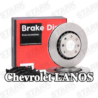 STARK مجموعة أقراص الفرامل والوسادات للمحور الأمامي, مُهوى — 2005 Chevrolet Lanos