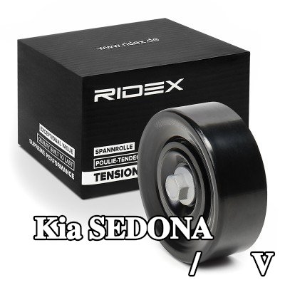 RIDEX بكرة الانحراف/التوجيه, V-ribbed belt Outer Diameter: 80mm — Kia Sedona