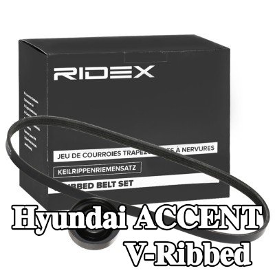 RIDEX مجموعة أحزمة V-Ribbed — 1994 Hyundai Accent