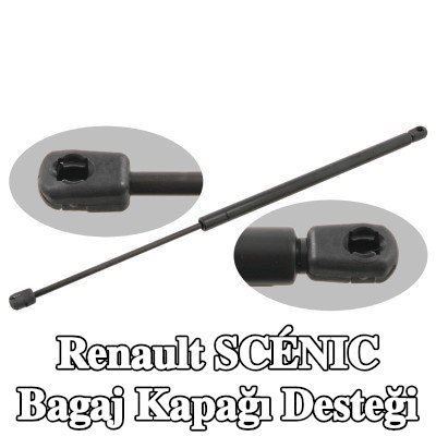 FEBI BILSTEIN Bagaj kapağı amortisörü (Her iki taraf), 597mm — 2002 Renault Scénic