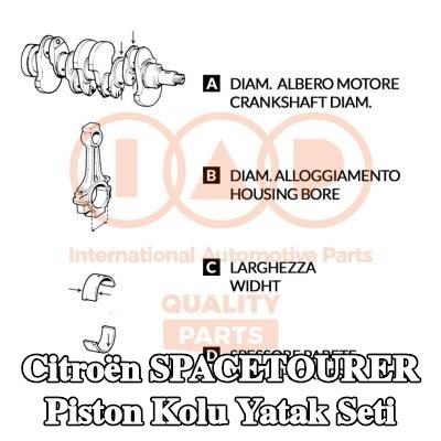 IAP QUALITY PARTS Piston Kolu Yatak Seti — Citroën Spacetourer