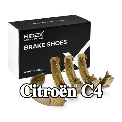 RIDEX مجموعة أحذية الفرامل للمحور الخلفي, بدون ذراع, بدون ذراع فرامل اليد — 2012 Citroën C4