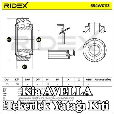 RIDEX Tekerlek yatağı kiti Ön aks her iki taraf — 1995 Kia Avella