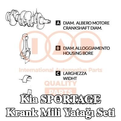 IAP QUALITY PARTS Krank mili yatağı seti — 2018 Kia Sportage
