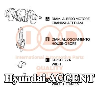 IAP QUALITY PARTS مجموعة محامل العمود المرفقي — 2005 Hyundai Accent