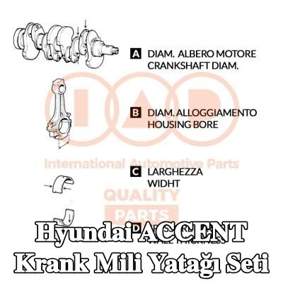 IAP QUALITY PARTS Krank mili yatağı seti — 2005 Hyundai Accent