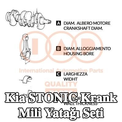 IAP QUALITY PARTS Krank mili yatağı seti — Kia Stonic