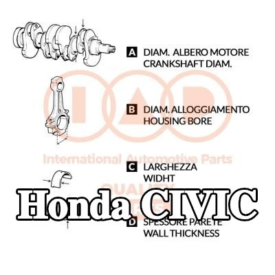 IAP QUALITY PARTS مجموعة محامل قضيب التوصيل — Honda Civic