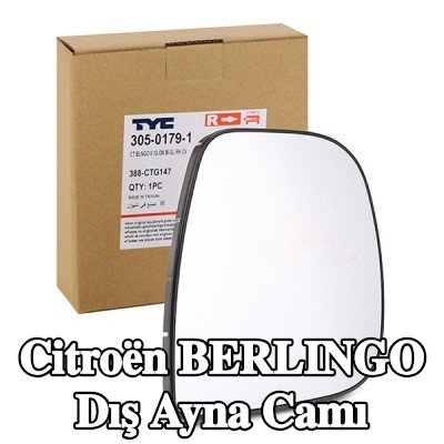 TYC Dış aynası camı Sağ — 2012 Citroën Berlingo
