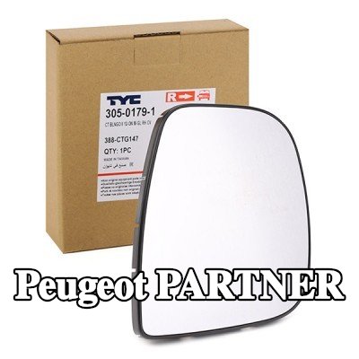 TYC زجاج مرآة الجناح الأيمن — Peugeot Partner