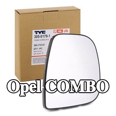 TYC زجاج مرآة الجناح الأيمن — Opel Combo