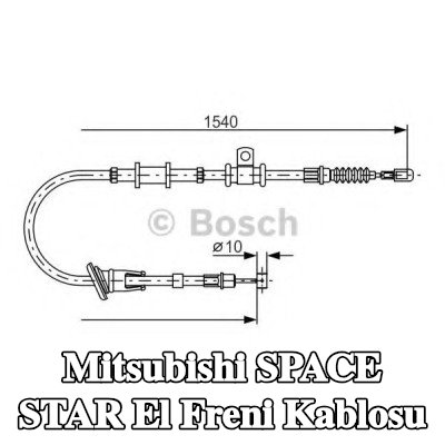 BOSCH El freni kablosu 1540mm — Mitsubishi Space Star