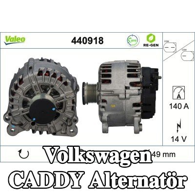 VALEO Alternatör 140A — Volkswagen Caddy