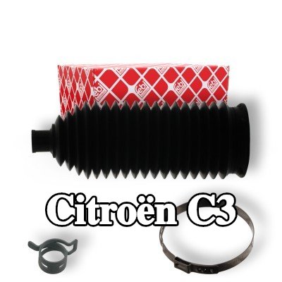 FEBI BILSTEIN طقم غطاء حامل التوجيه المحور الأمامي الأيسر, مع مشابك — 2002 Citroën C3