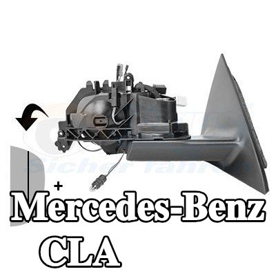 VAN WEZEL مرآة جانبية يمنى, بدون غطاء, بدون مؤشر اتجاه — 2016 Mercedes-Benz Cla