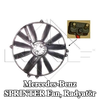 NRF Fan, radyatör 385mm, radyatör fanı kapağı olmadan — 1997 Mercedes-Benz Sprinter