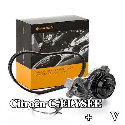 CONTITECH مضخة الماء + مجموعة الحزام المضلع على شكل V — Citroën C-elysée