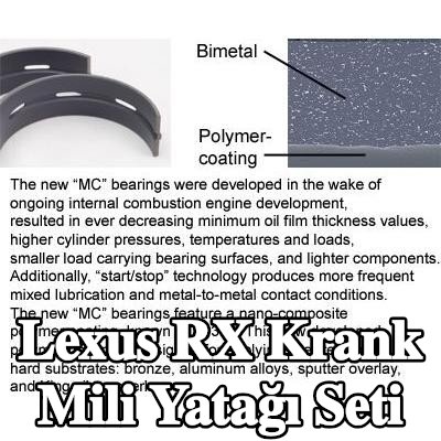 IPSA Krank mili yatak seti Çelik tabanlı alüminyum alaşımı — 2015 Lexus Rx