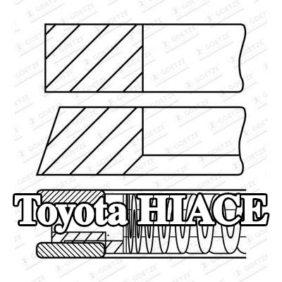 GOETZE ENGINE مجموعة حلقات المكبس — 2005 Toyota Hiace