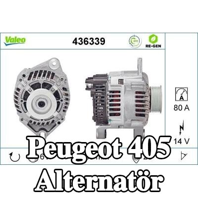 VALEO Alternatör YENİDEN ÜRETİLMİŞ PREMIUM, 80A — Peugeot 405