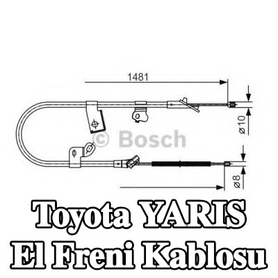 BOSCH El freni kablosu 1481mm — 2002 Toyota Yaris