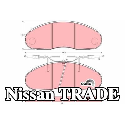 TRW مجموعة وسادات الفرامل COTEC, 17mm, مع براغي ملاقط الفرامل — Nissan Trade