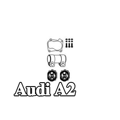 HJS طقم تركيب المحول الحفاز مع موصل الأنابيب — Audi A2