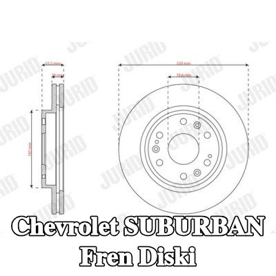 JURID Fren diski Dış Çap: 330mm, Havalandırmalı — 2008 Chevrolet Suburban