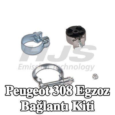 HJS Kelepçeli egzoz bağlantı kiti — Peugeot 308