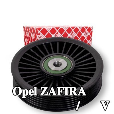 FEBI BILSTEIN بكرة الانحراف/التوجيه, V-ribbed belt Outer Diameter: 109, 114mm — 1999 Opel Zafira