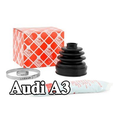 FEBI BILSTEIN طقم غطاء مفصل CV, عمود الإدارة المحور الأمامي الأيسر, على جانب ناقل الحركة, مطاط — 2012 Audi A3