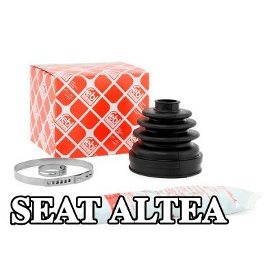 FEBI BILSTEIN طقم غطاء مفصل CV, عمود الإدارة المحور الأمامي الأيسر, على جانب ناقل الحركة, مطاط — SEAT Altea