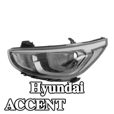 ABAKUS المصباح الأمامي الأيسر, H4, PY21W, W5W, مع محرك كهربائي, بدون لمبة — Hyundai Accent