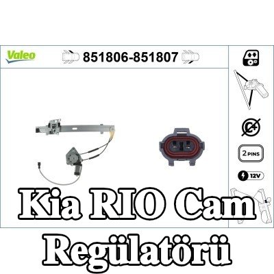 VALEO Sol ön cam regülatörü, Elektrikli, elektrik motorlu — 2002 Kia Rio