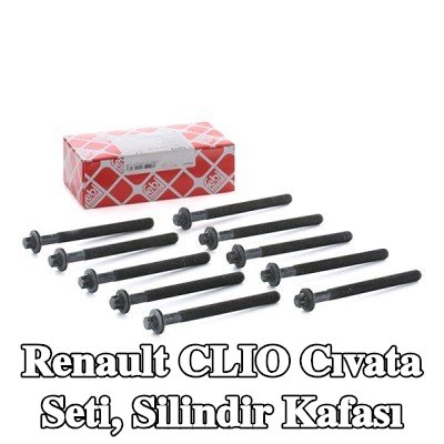 FEBI BILSTEIN Cıvata Kiti, silindir kafası 126mm — Renault Clio