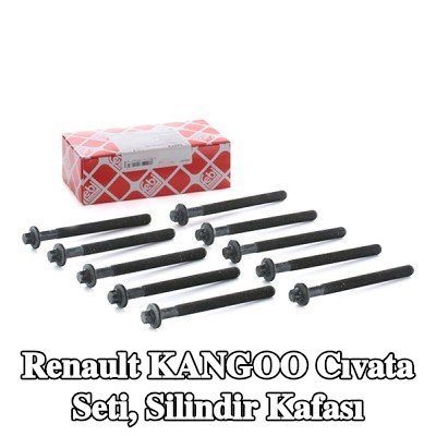 FEBI BILSTEIN Cıvata Kiti, silindir kafası 126mm — Renault Kangoo