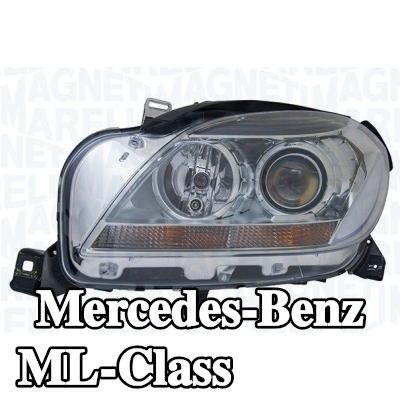 MAGNETI MARELLI المصباح الأمامي الأيسر, H7/H7, W5W, مع لمبات, مع محرك لتسوية المصابيح الأمامية, لون المؤشر: برتقالي — Mercedes-Benz ML-Class