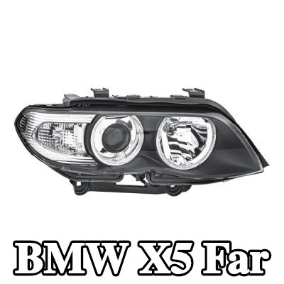 HELLA Far Sağ, H1, H10W, H7, H7/H1, PY21W, ampullü, far seviyeleme motorlu, Gösterge Rengi: şeffaf — 2000 BMW X5