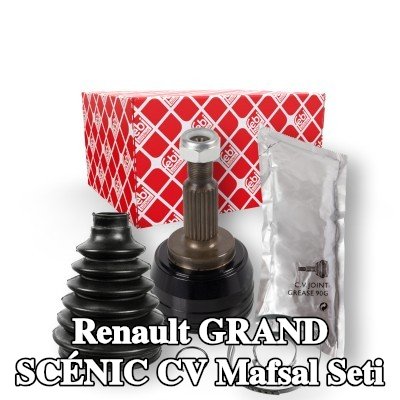 FEBI BILSTEIN CV mafsalı kiti Ön Aks, Tekerlek Tarafı, somunlu, gres ile — 2004 Renault Grand Scénic